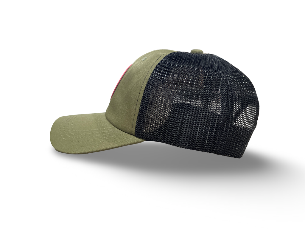 Olive Green with Black Mesh