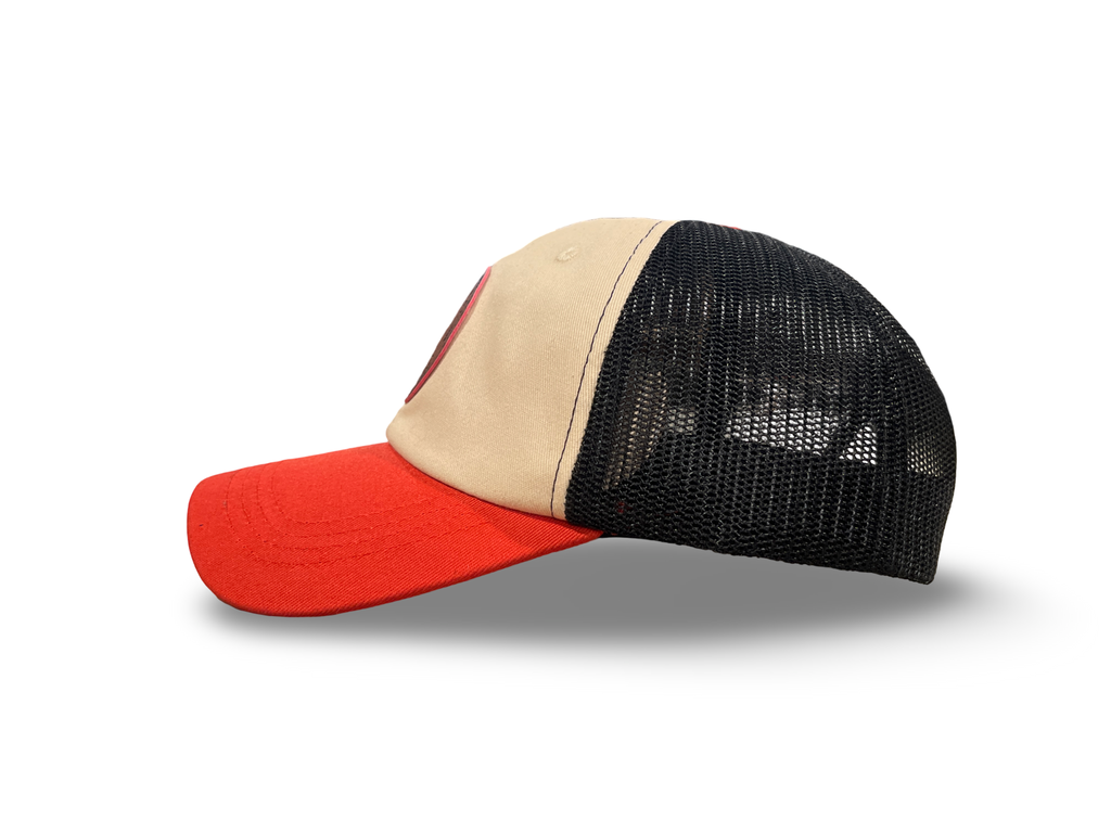 White/Red with Black Mesh